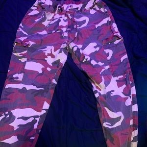 Red camo pants